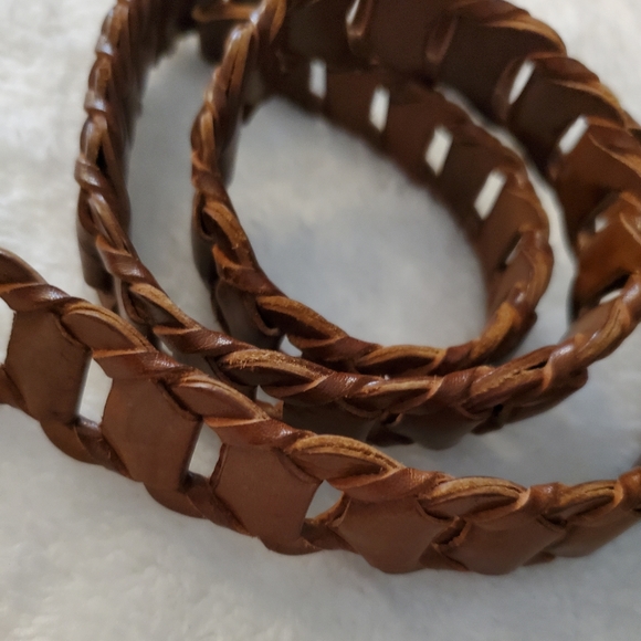 Leather and Brass Buckle Belt - Picture 2 of 3